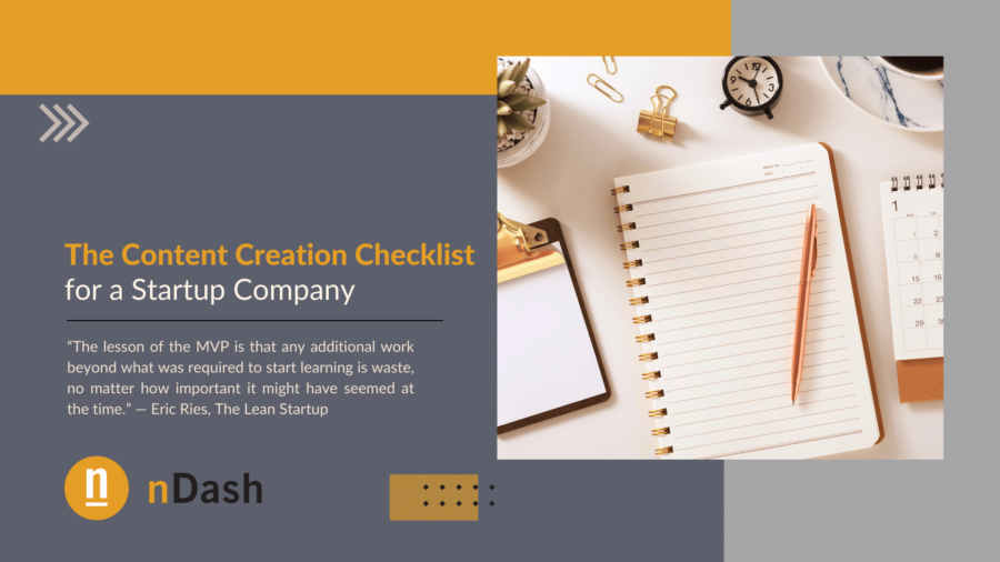The Content Creation Checklist for a Startup Company