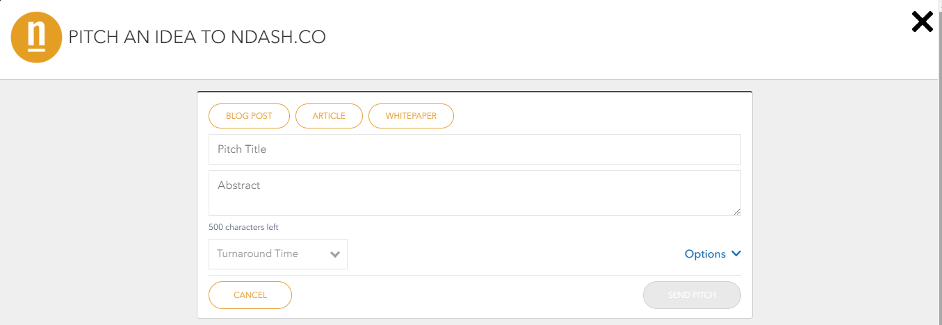 Pitch an idea to nDash