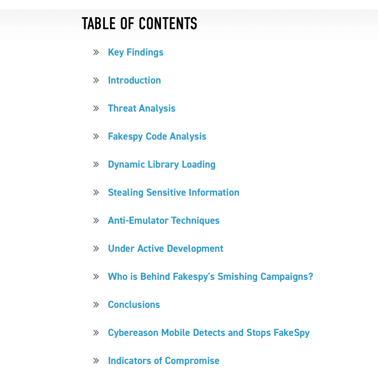 cybereason cybersecurity research report table of contents