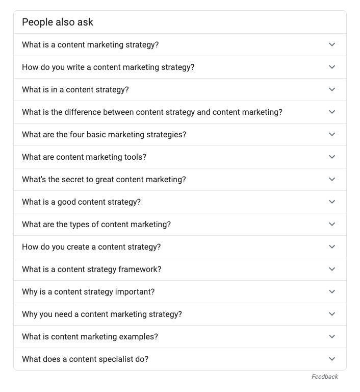 Easy Ways to Come Up with Content Ideas - people also ask expanded content ideas