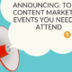 Top 25 Content Marketing Events