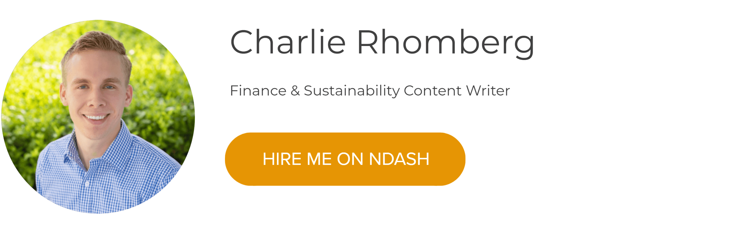 Charlie Rhomberg: Finance & Sustainability Freelance Writer