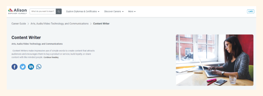 Alison - Free Content Writing Course