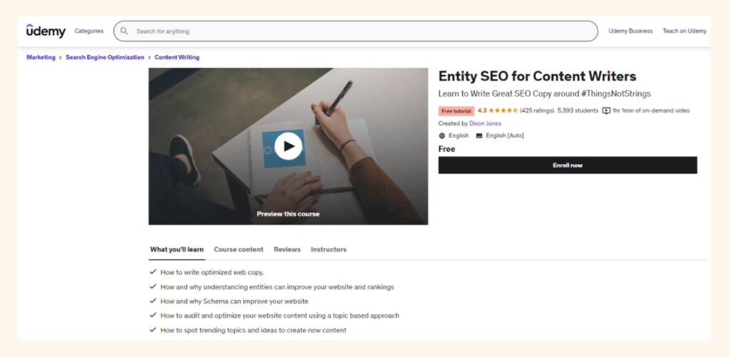 Entity SEO for Content Writers