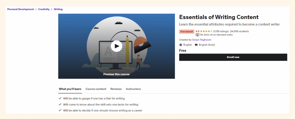 Top 6 Free Content Writing Courses - nDash.com