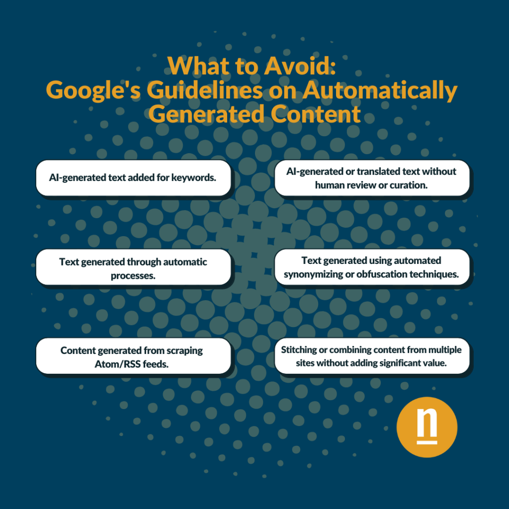 What to Avoid Google's Guidelines on Automatically Generated Content