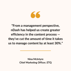Nina McIntyre quote about content volume