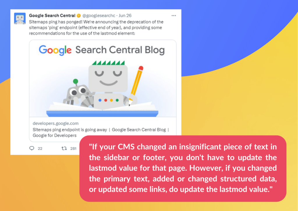 [Quote] Google's Sitemaps Ping Endpoint Deprecation 3