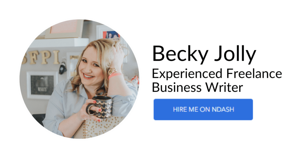 Becky Jolly Writer Card