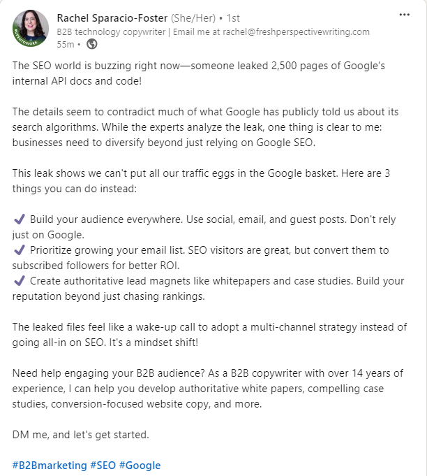 Rachel Sparacio-Foster on LinkedIn