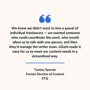 Freelancer quote Tammy Sproule ETQ